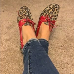 Cheetah and Red Sperry boat shoes